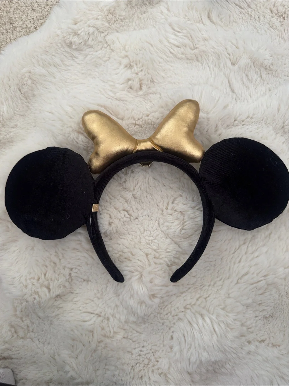 Disney Jasmine Starry Black Mouse Ear Headband with Gold Bow and Teal Accent